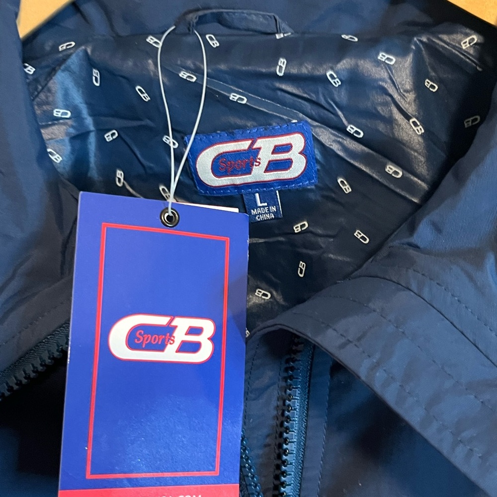 NWT, men’s CB Sports jacket, navy and red, size large - Picture 3 of 10